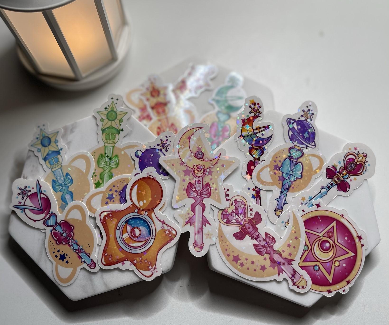 Sailormoon Transformation Wand Sticker: Star Holographic