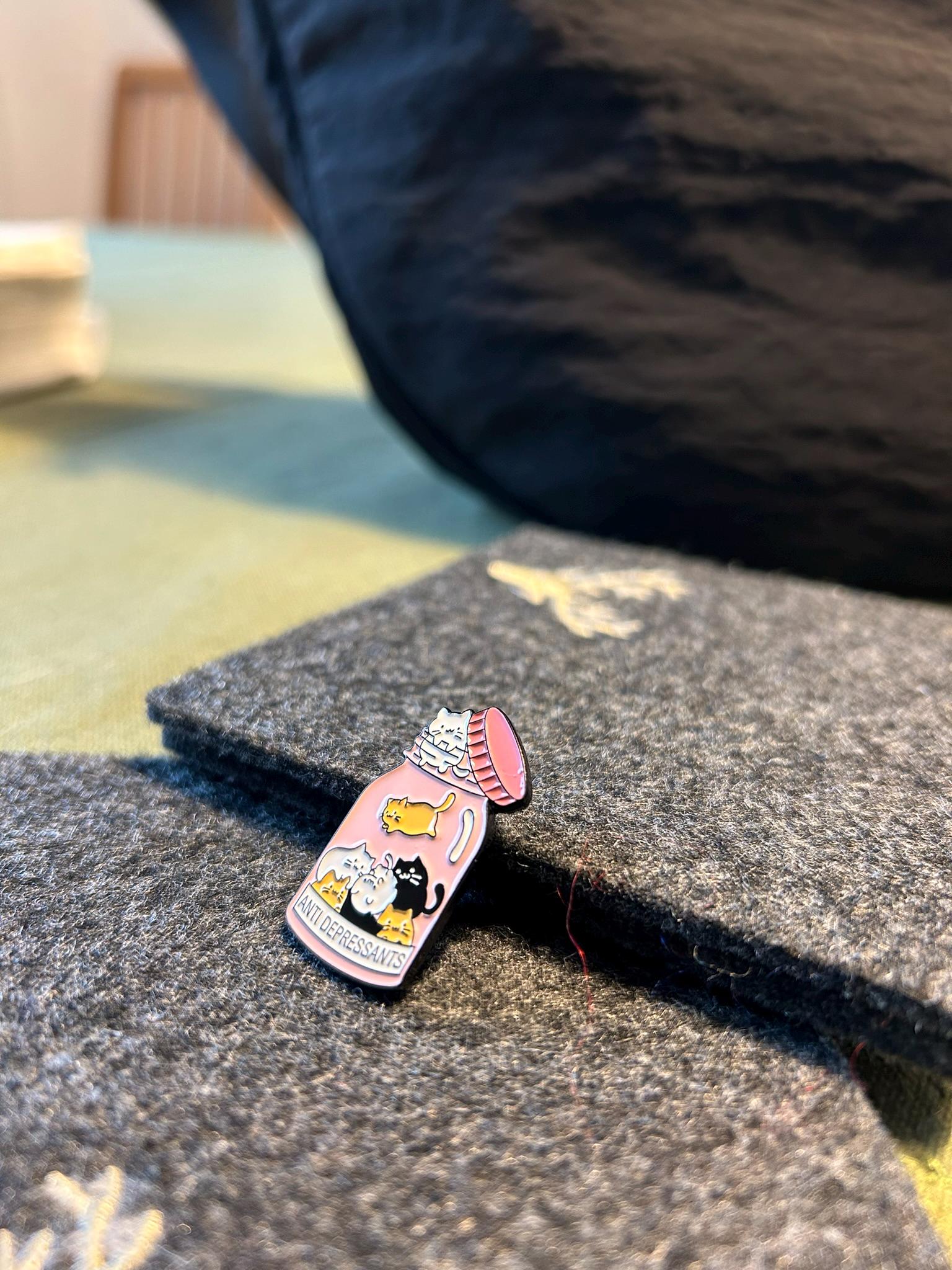 Cat Anti-Depressant Enamel Pin