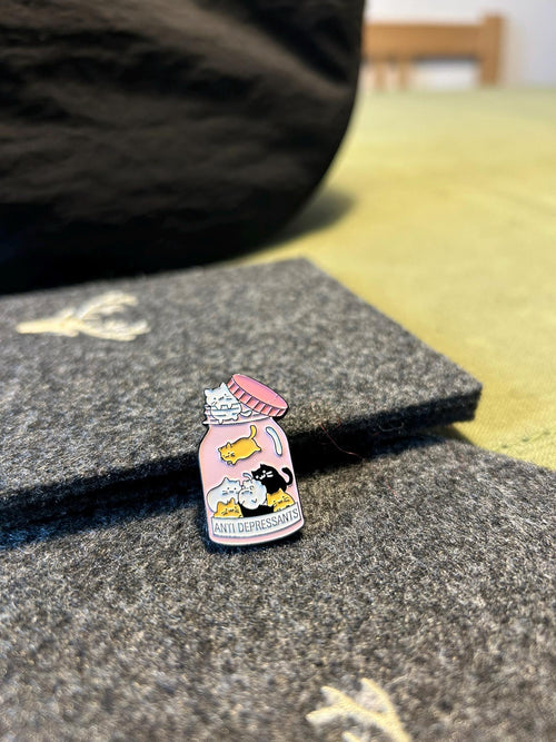Cat Anti-Depressant Enamel Pin