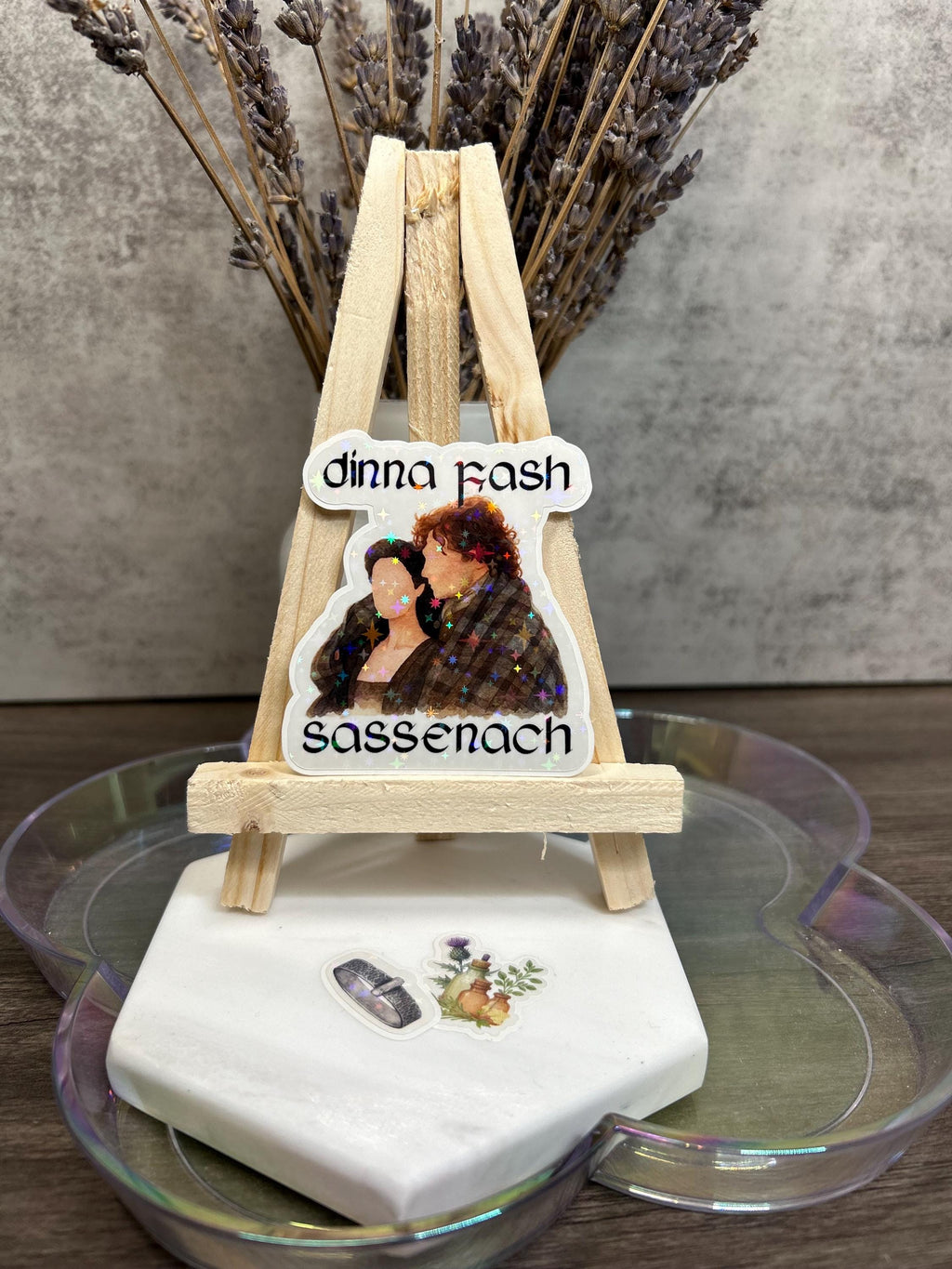 Outlander Holographic Sticker | Jamie, Claire, Celtic Knot | Waterproof Vinyl Decal
