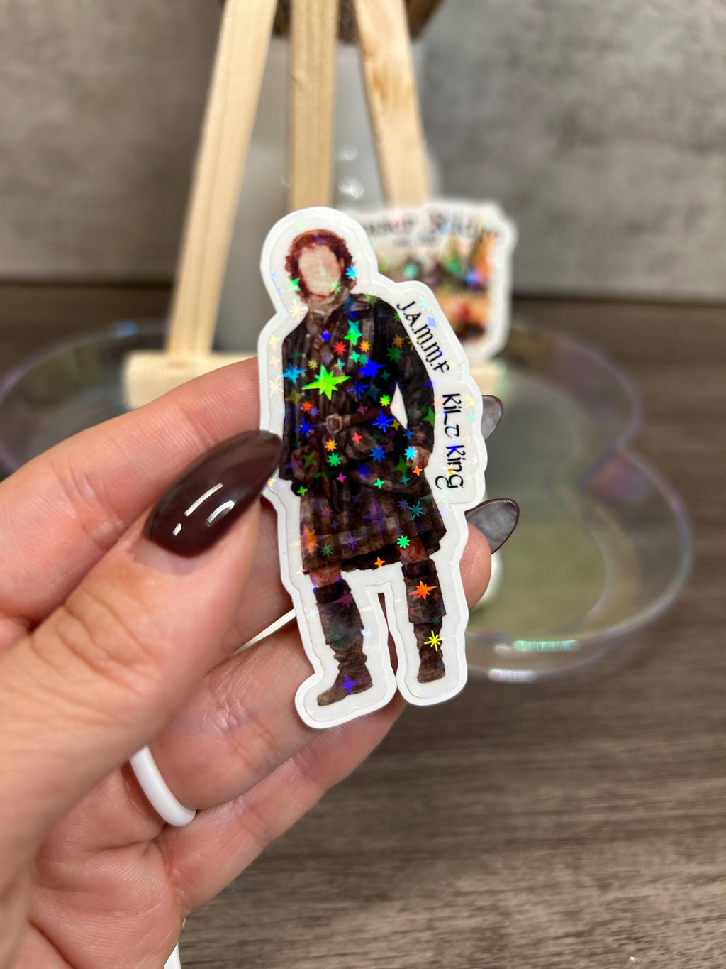 Outlander Holographic Sticker | Jamie, Claire, Celtic Knot | Waterproof Vinyl Decal