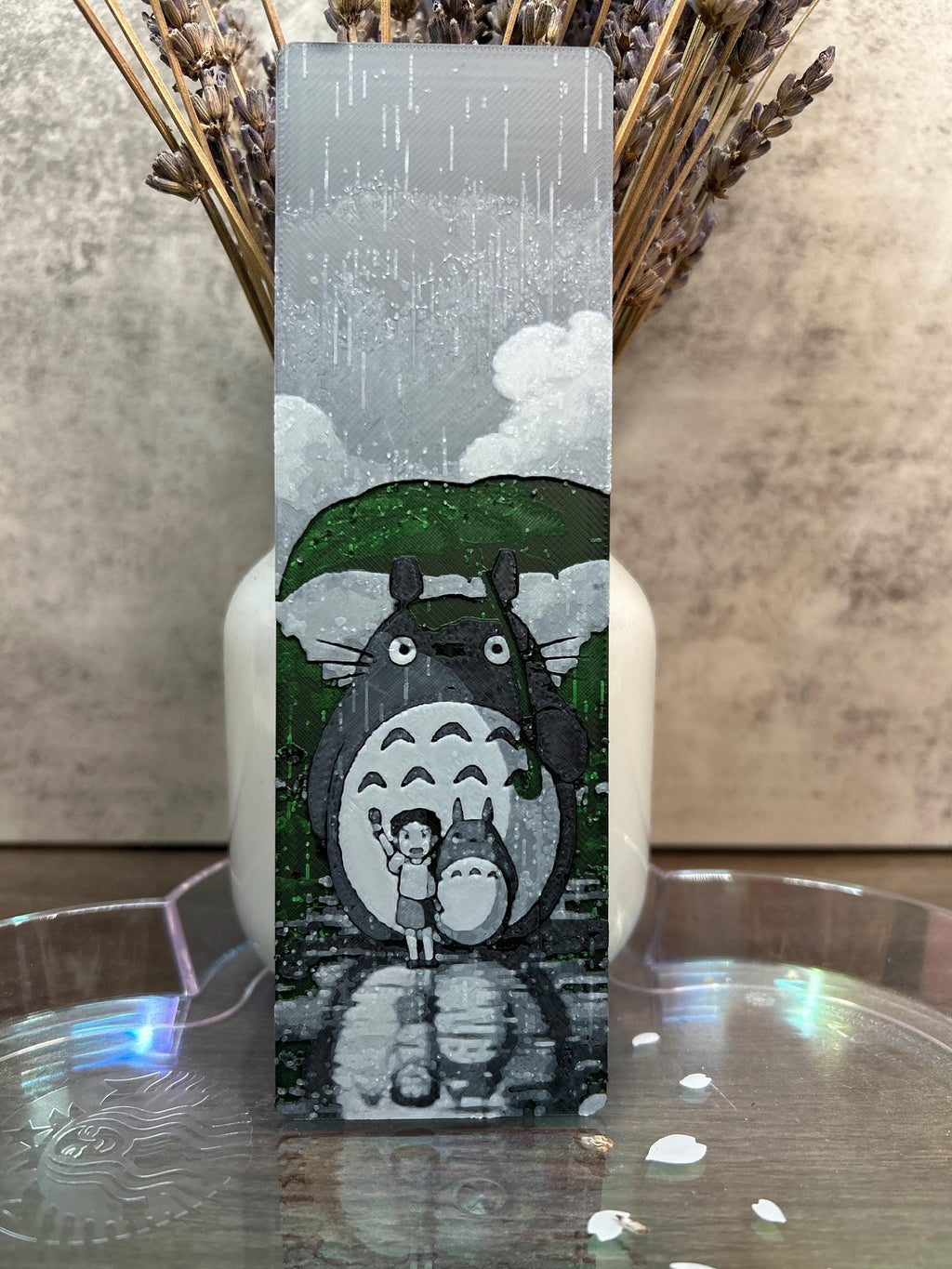 Totoro Bookmark | Rainy Day Scene 3D Printed