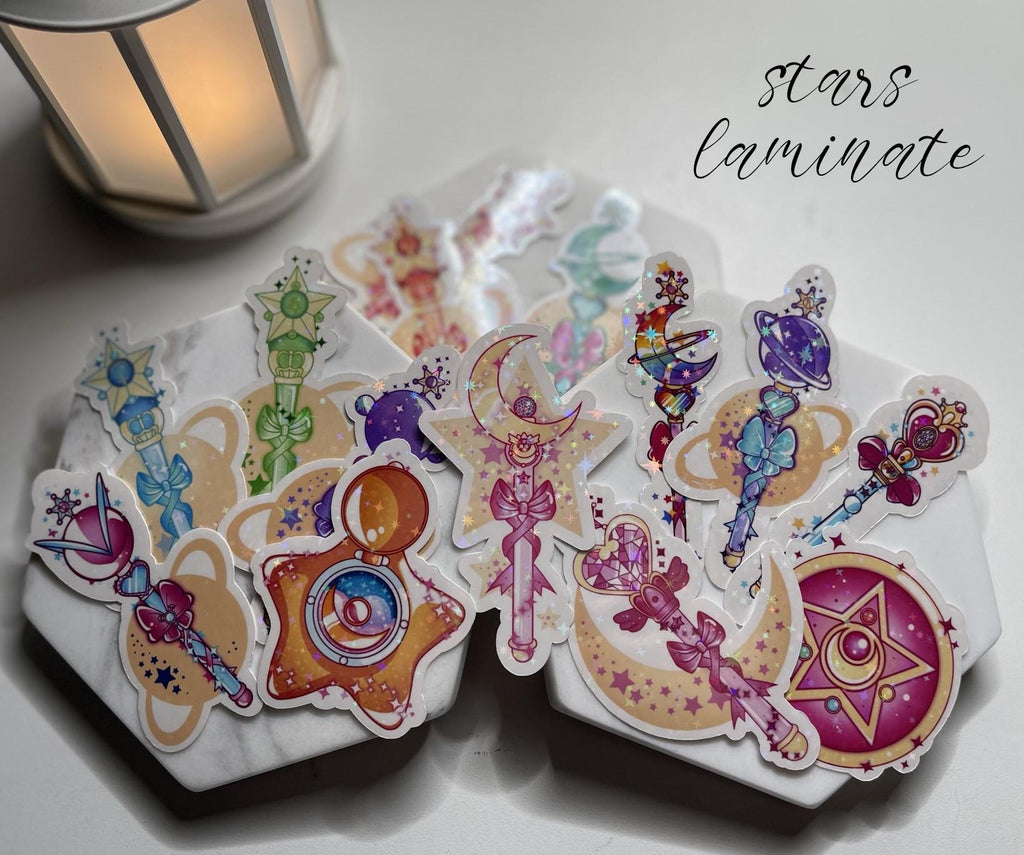 Sailormoon Transformation Wand Sticker: Star Holographic