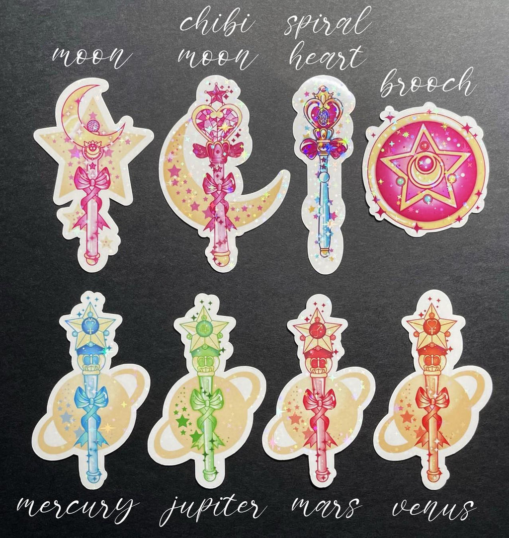 Sailormoon Transformation Wand Sticker: Star Holographic