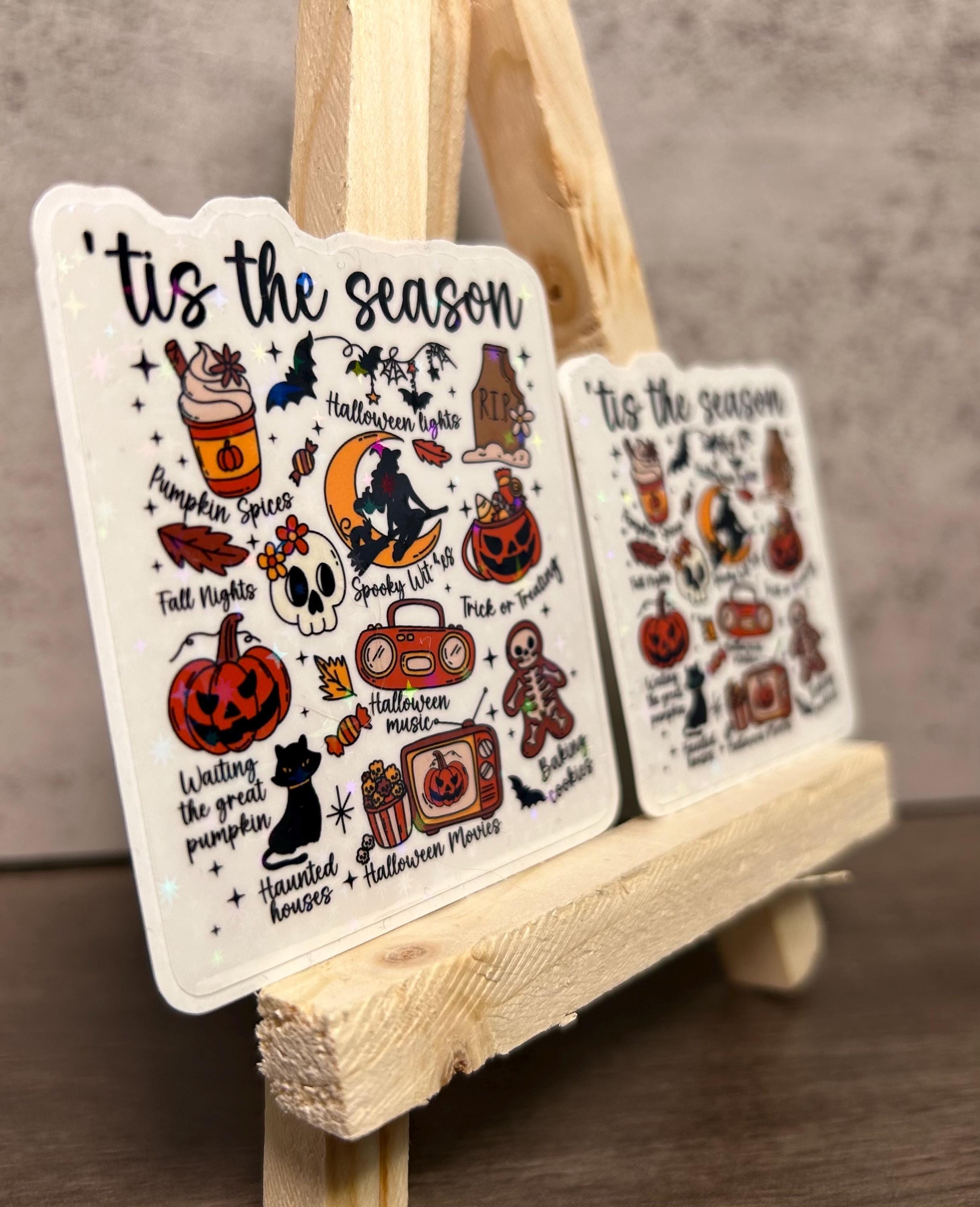 Holographic Halloween Stickers: Waterproof Spooky 'Tis the Season Decals