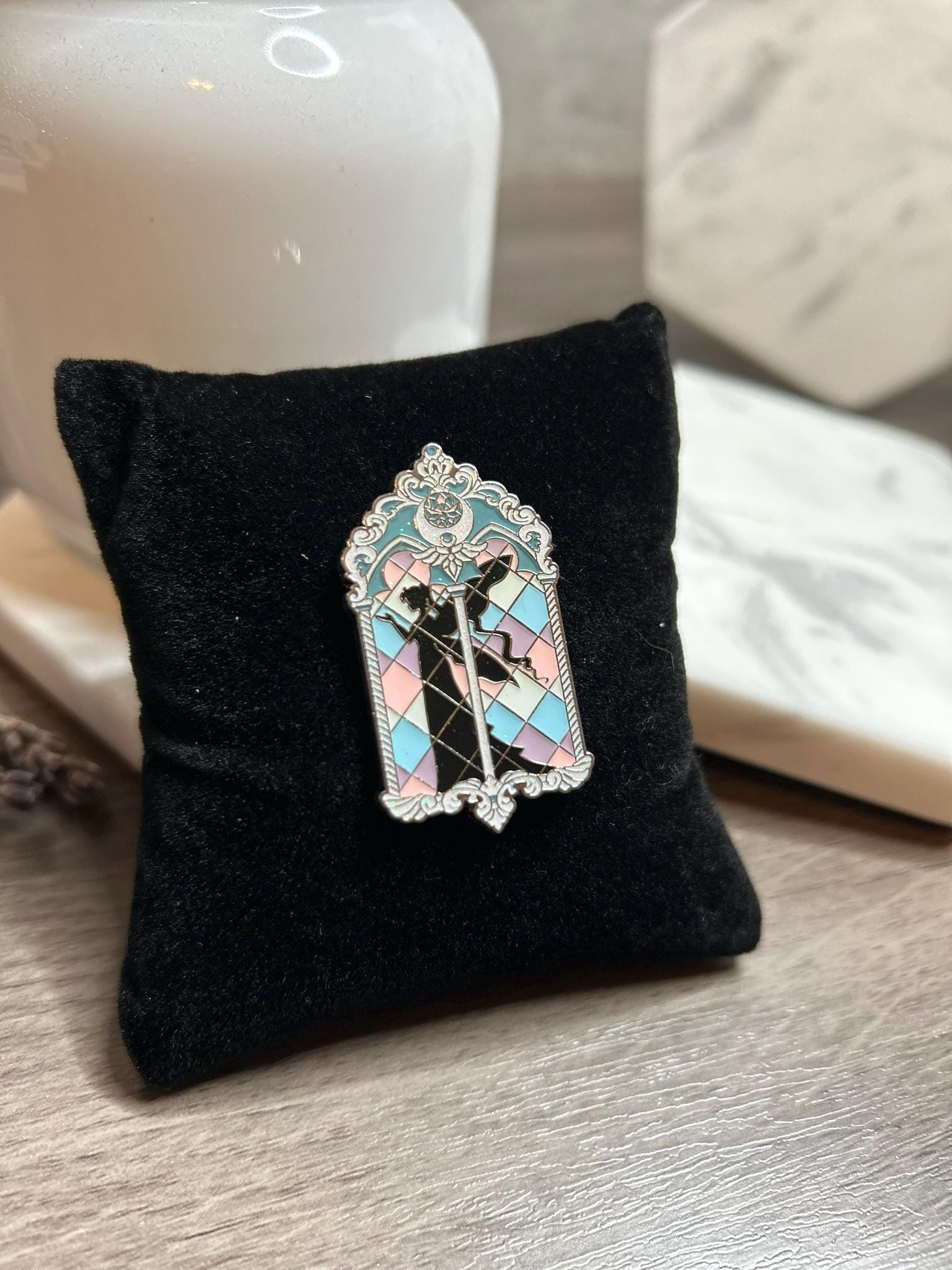 Neo Queen Serenity Enamel Pin: Art Deco Anime Lapel Pin