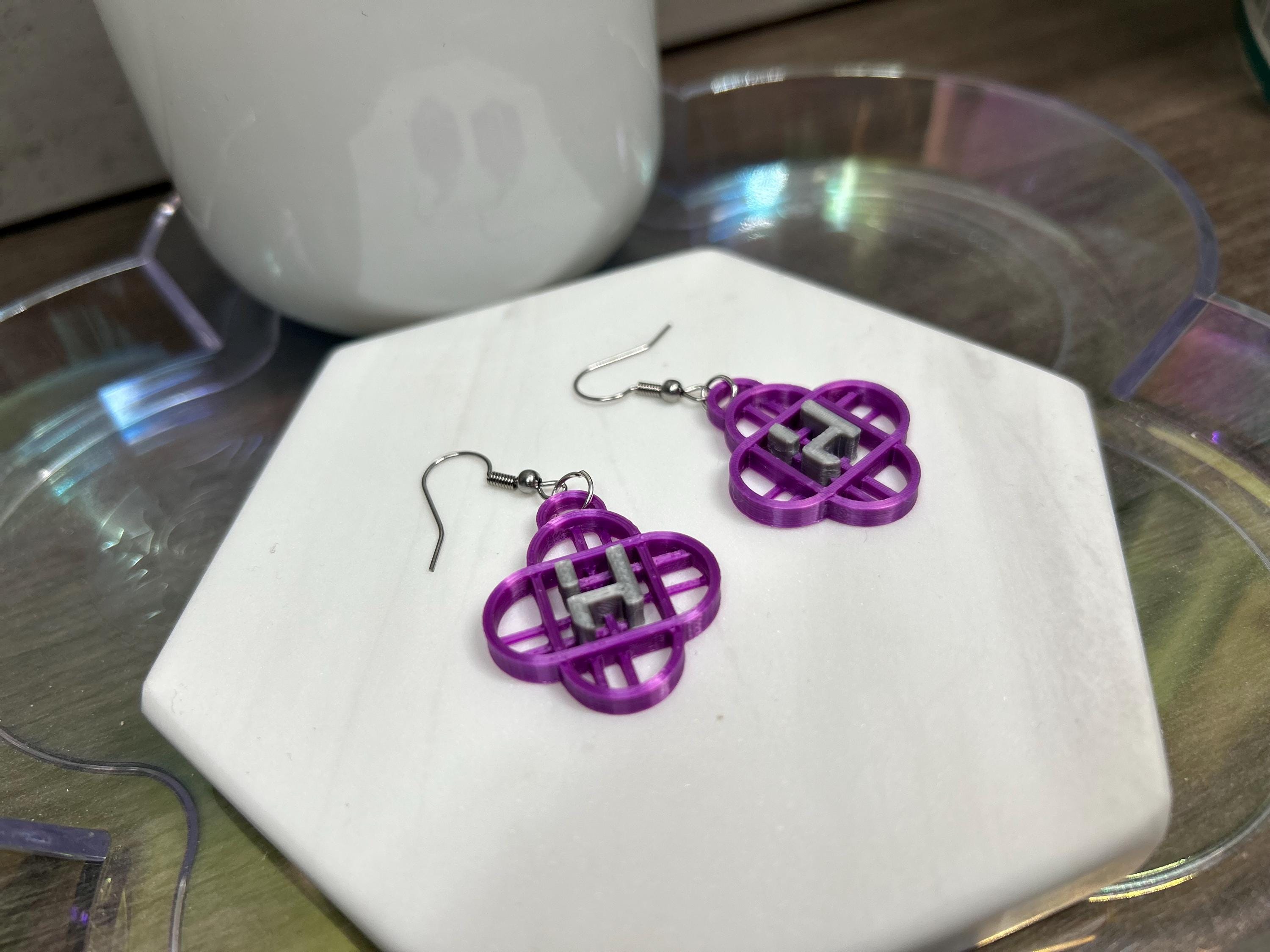 Demon Hunter Inspired Huntrix Logo 3D Printed Earrings