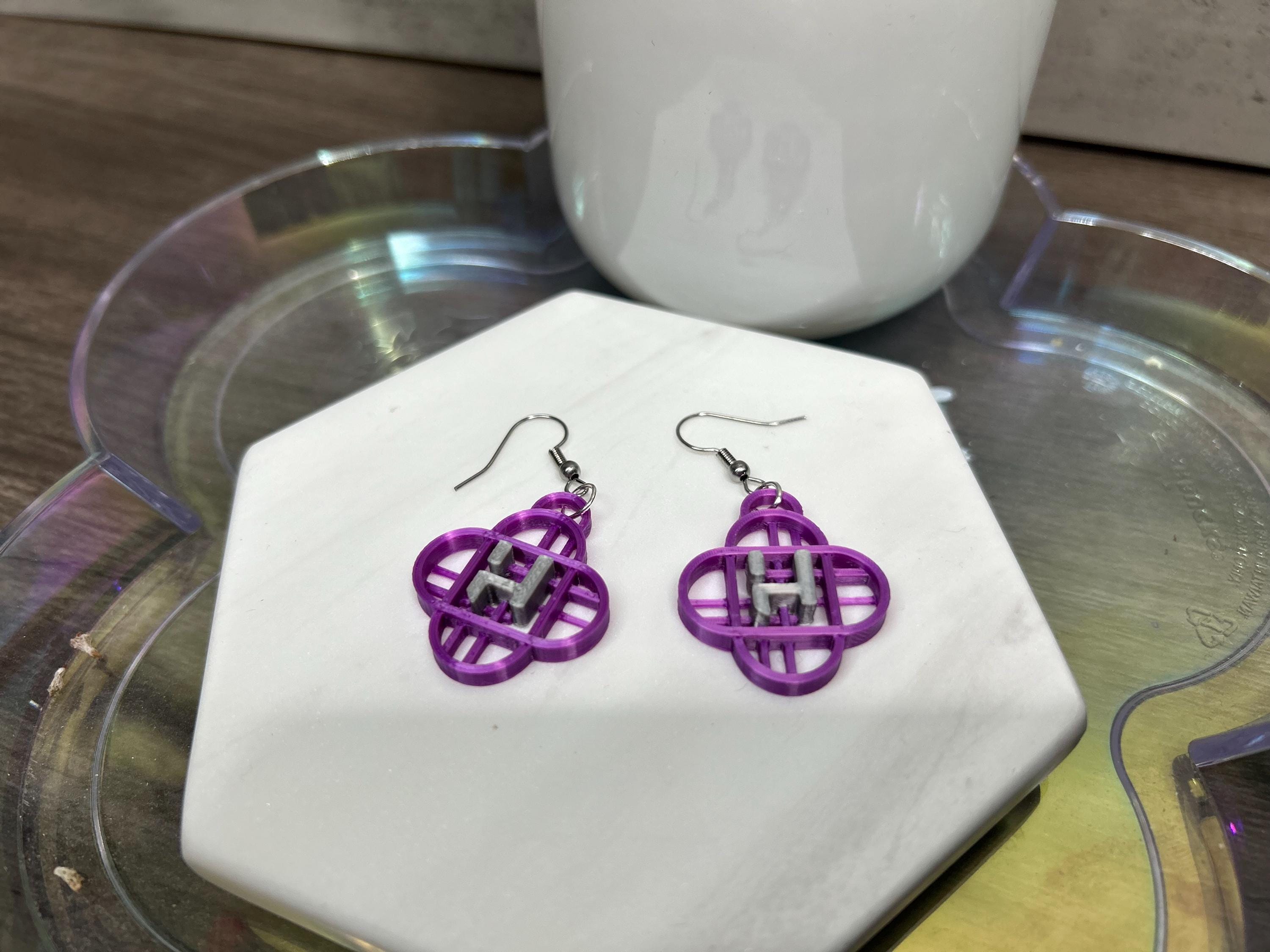 Demon Hunter Inspired Huntrix Logo 3D Printed Earrings