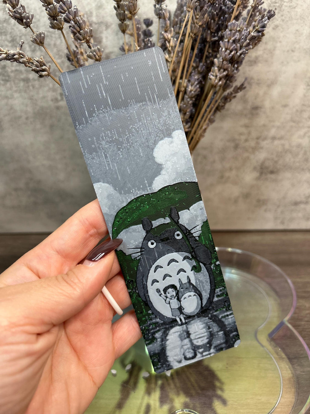 Totoro Bookmark | Rainy Day Scene 3D Printed