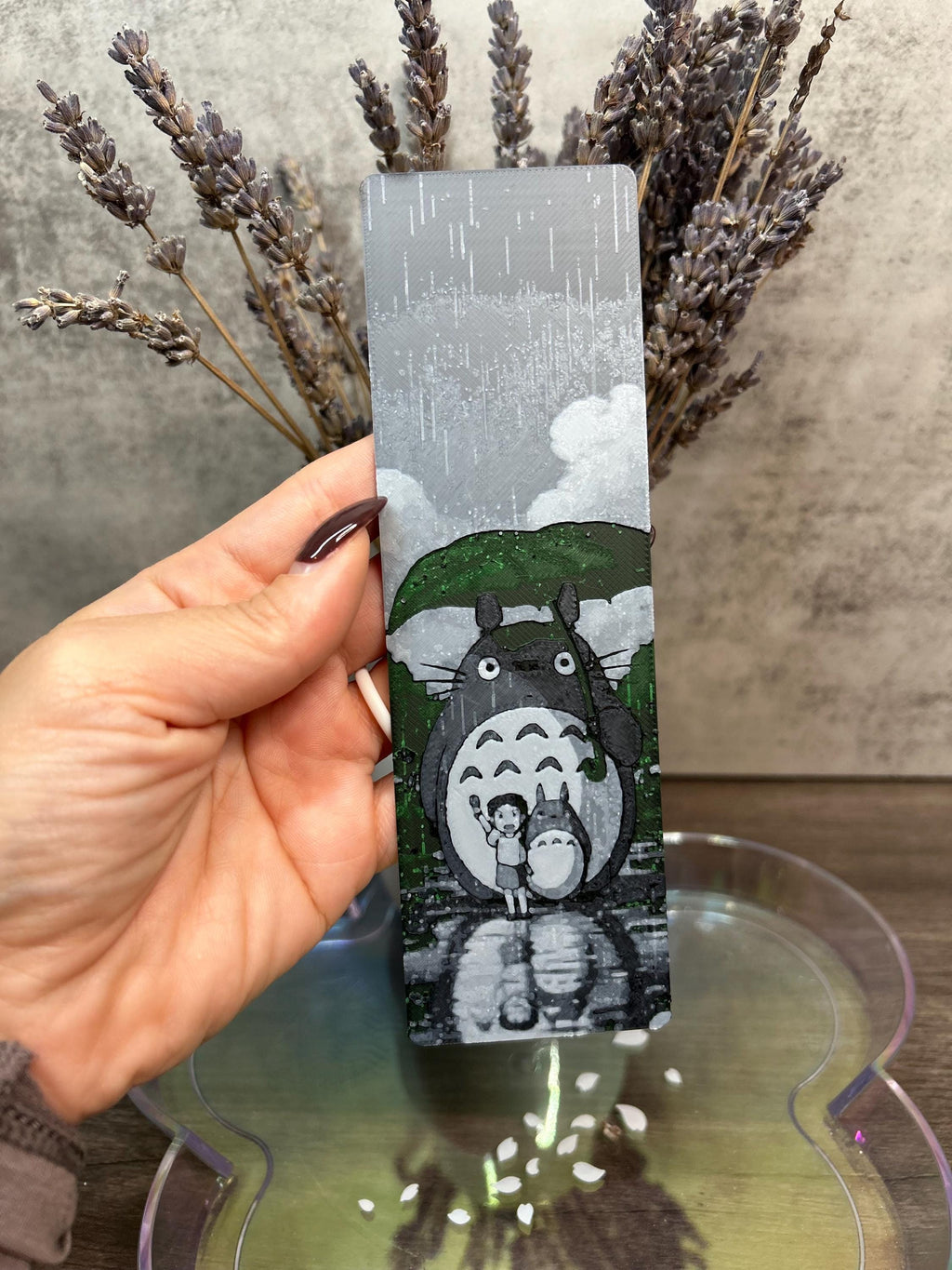 Totoro Bookmark | Rainy Day Scene 3D Printed