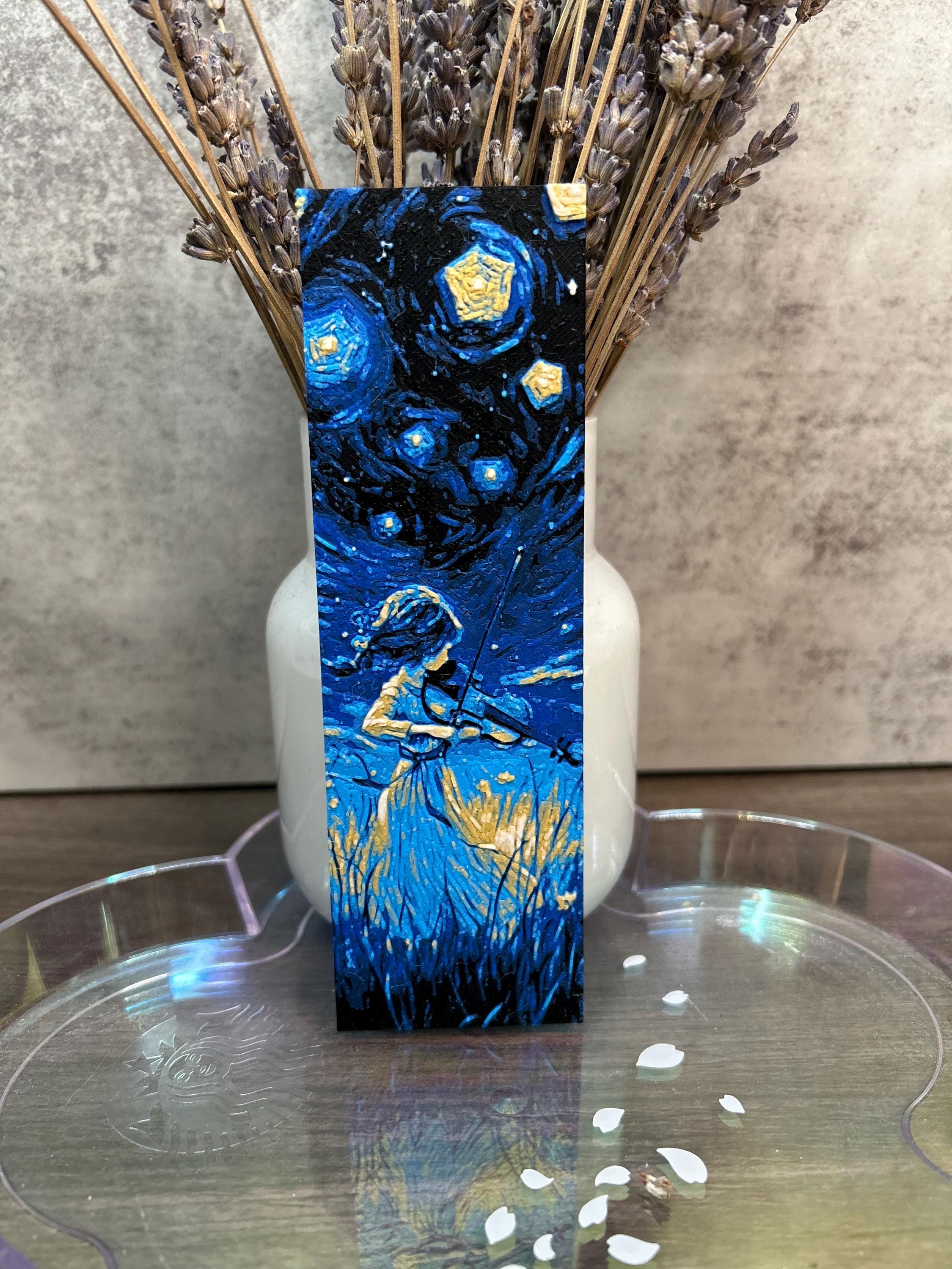 Starry Night Violin Bookmark | 3D Printed, Van Gogh-Inspired