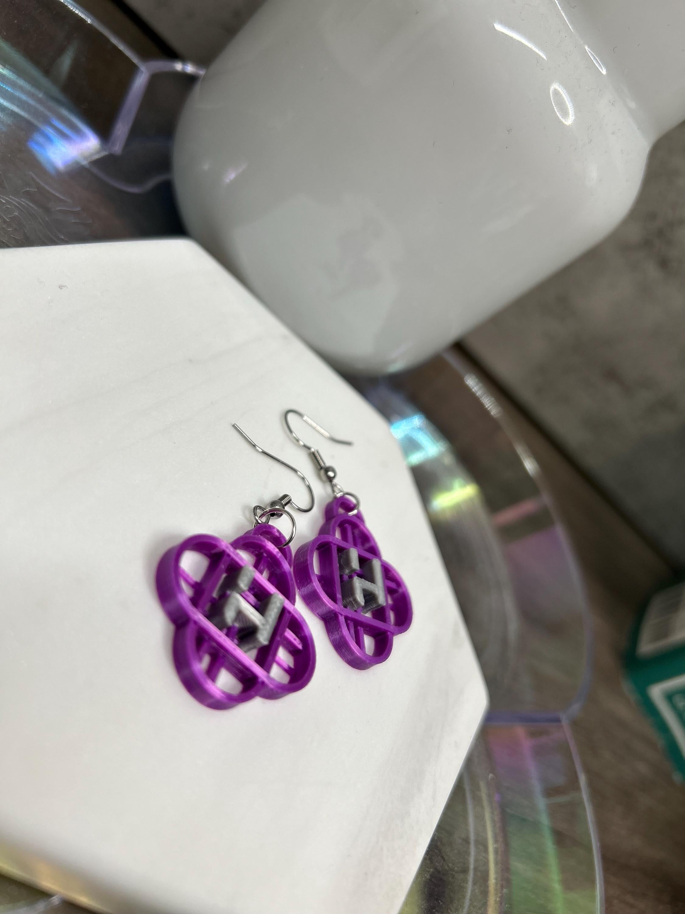 Demon Hunter Inspired Huntrix Logo 3D Printed Earrings