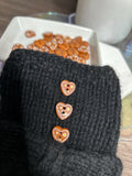 GINGERBREAD HEART BUTTONS — SINGLE, 3-PIECE & 10-PIECE SETS