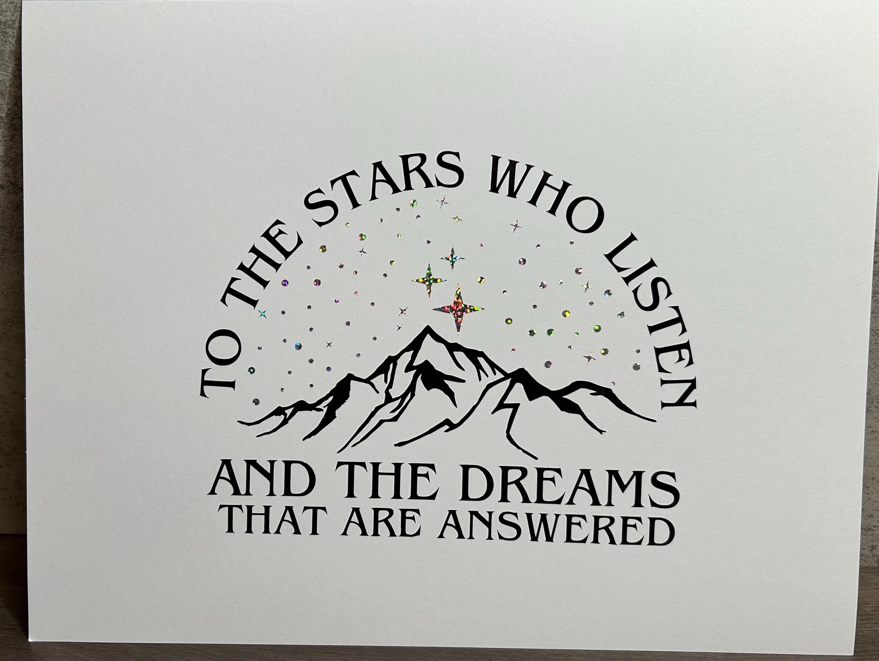 TO THE STARS WHO LISTENED" — ACOTAR VINYL DECAL