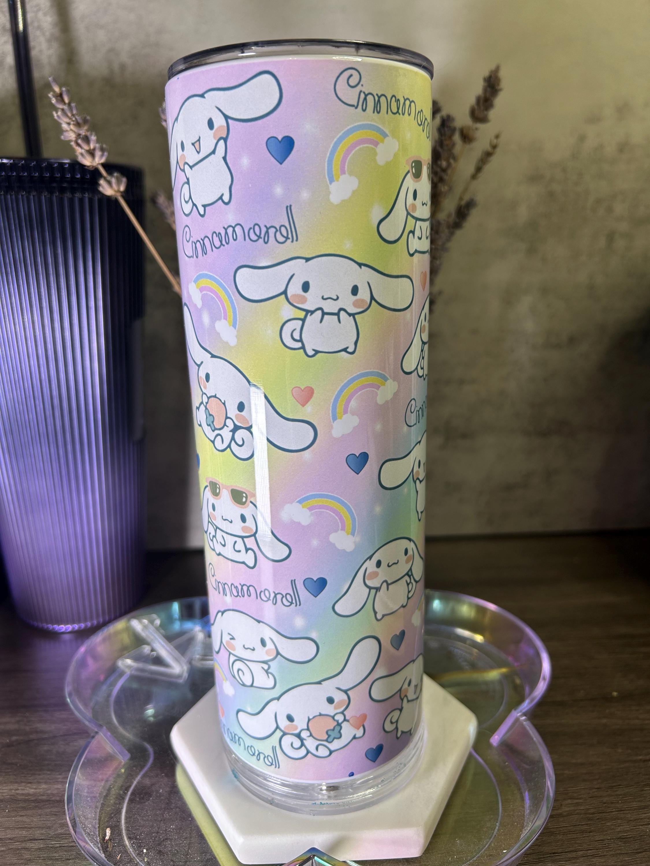 Personalized Cinnamoroll Tumbler 20oz | Custom Sanrio Skinny Tumbler | Kawaii Stainless Steel Travel Cup | Cute Anime Gift
