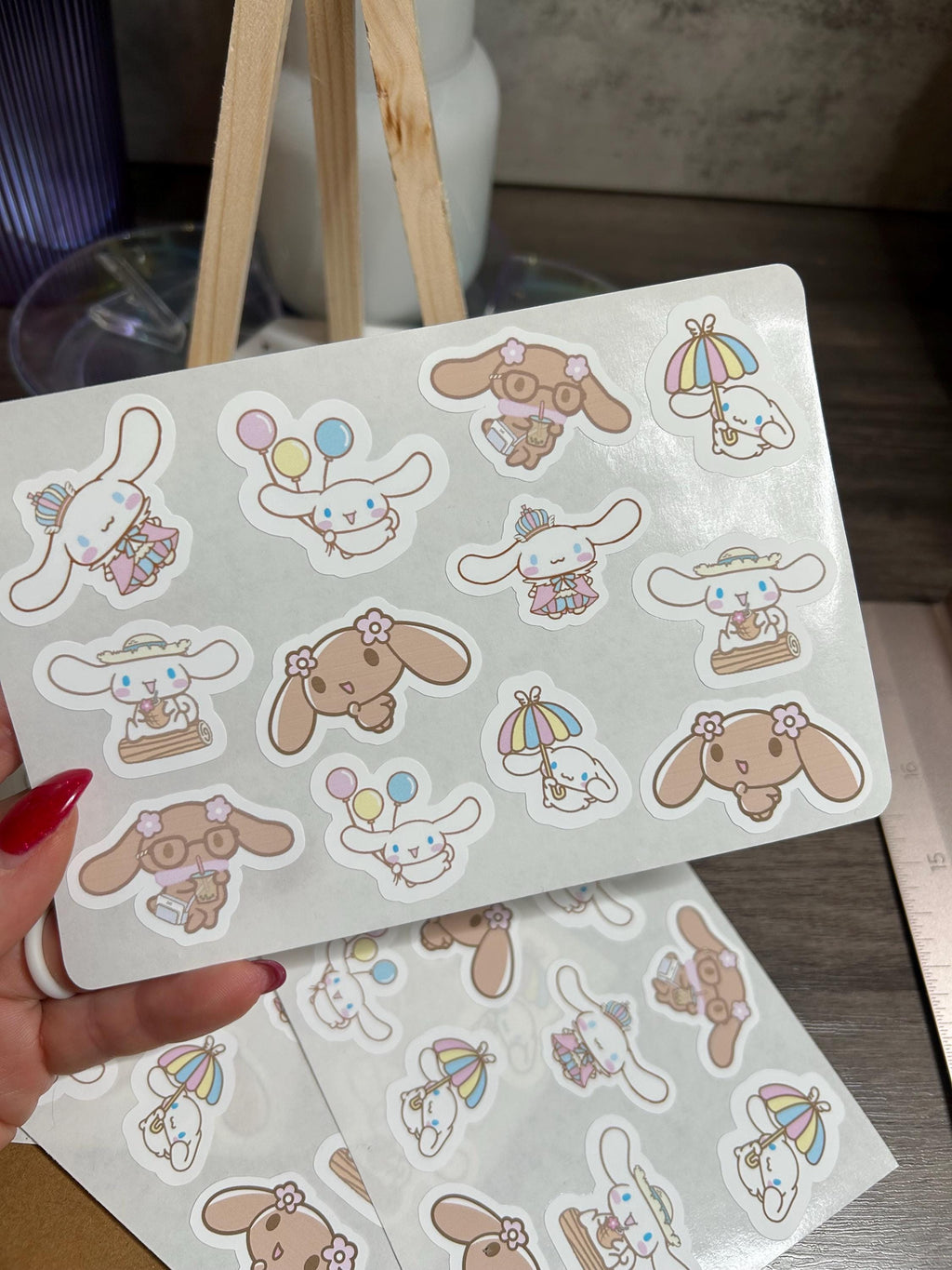 CINNAMOROLL & MOCHA STICKER SHEET — MATTE FINISH