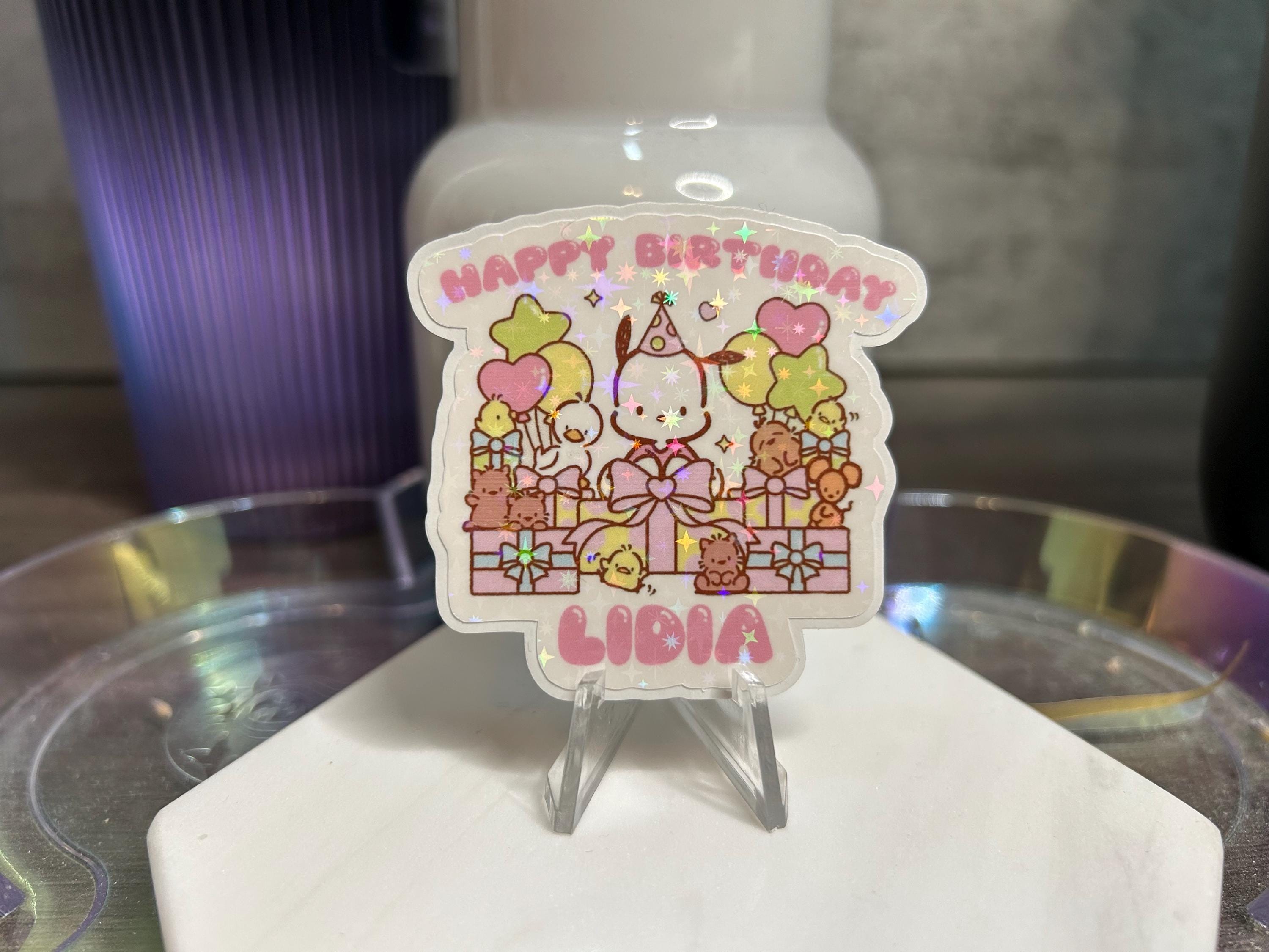 Personalized Pochacco Birthday Sticker