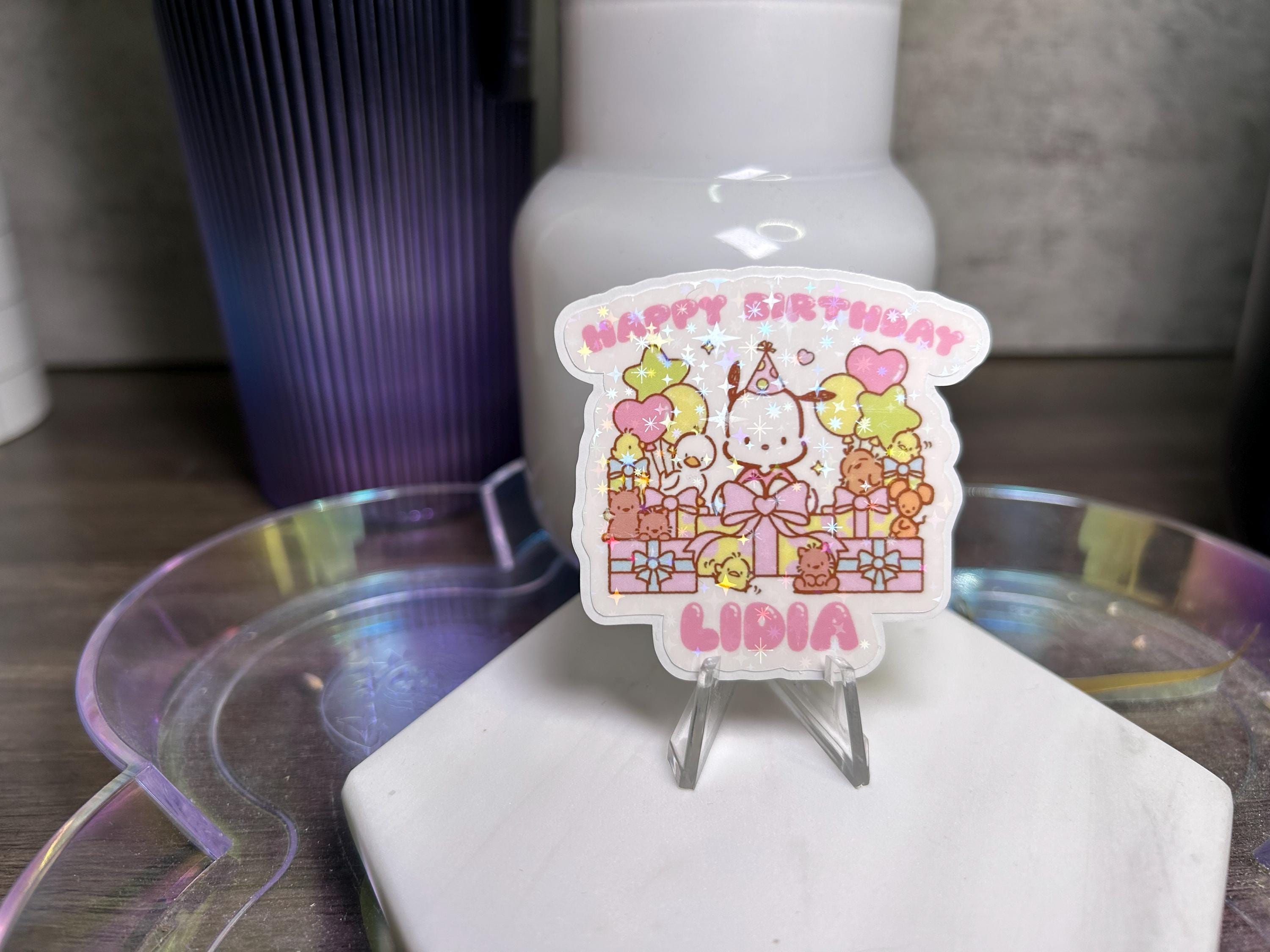 Personalized Pochacco Birthday Sticker