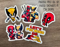 CHIBI DEADPOOL & WOLVERINE HEART STICKER