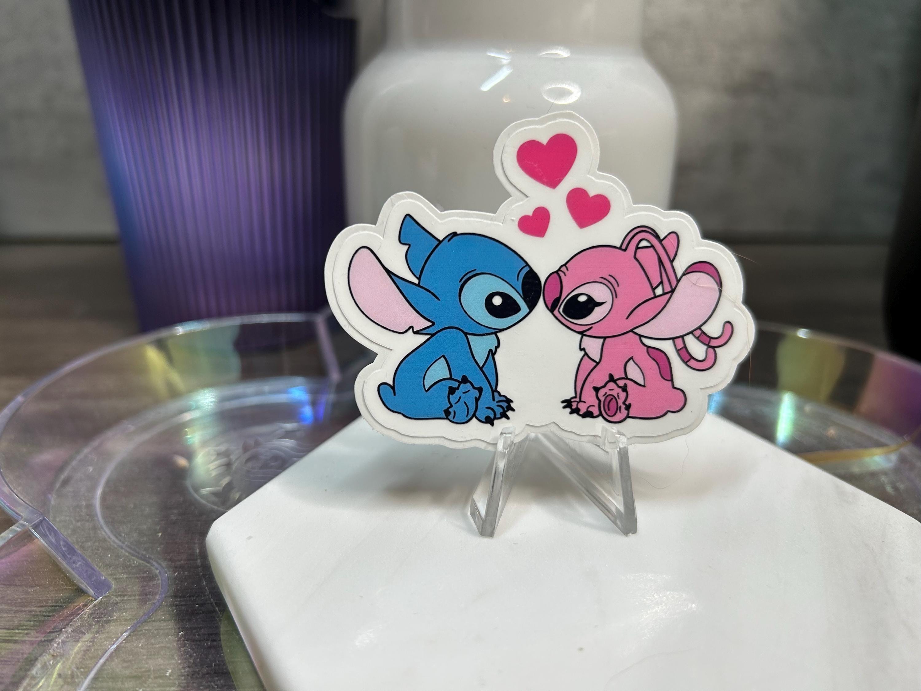 STITCH & ANGEL PERSONALIZED HOLOGRAPHIC STICKER