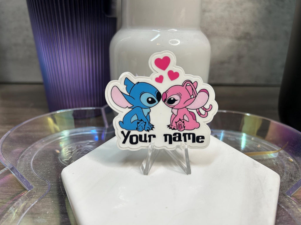 STITCH & ANGEL PERSONALIZED HOLOGRAPHIC STICKER