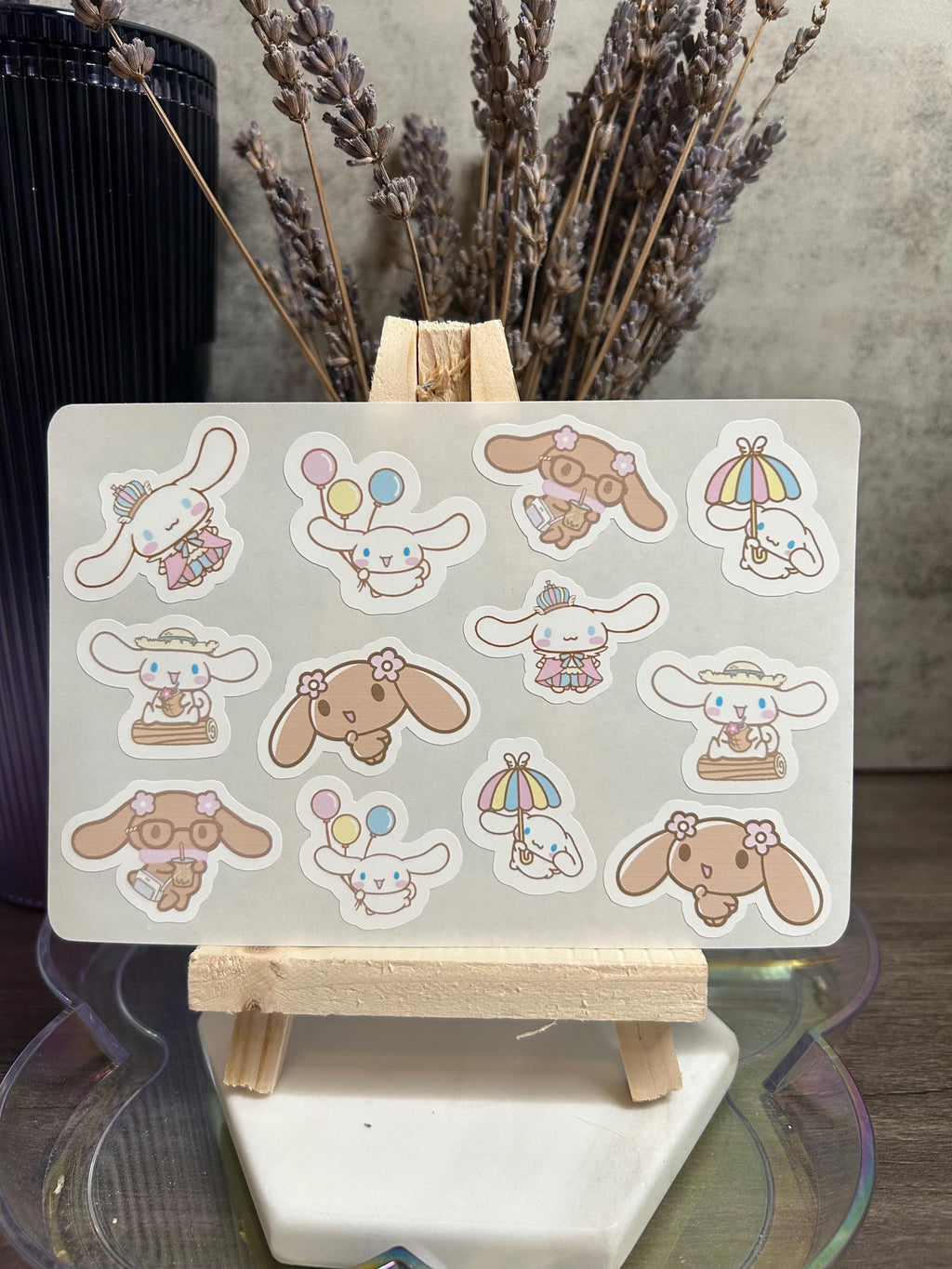 CINNAMOROLL & MOCHA STICKER SHEET — MATTE FINISH