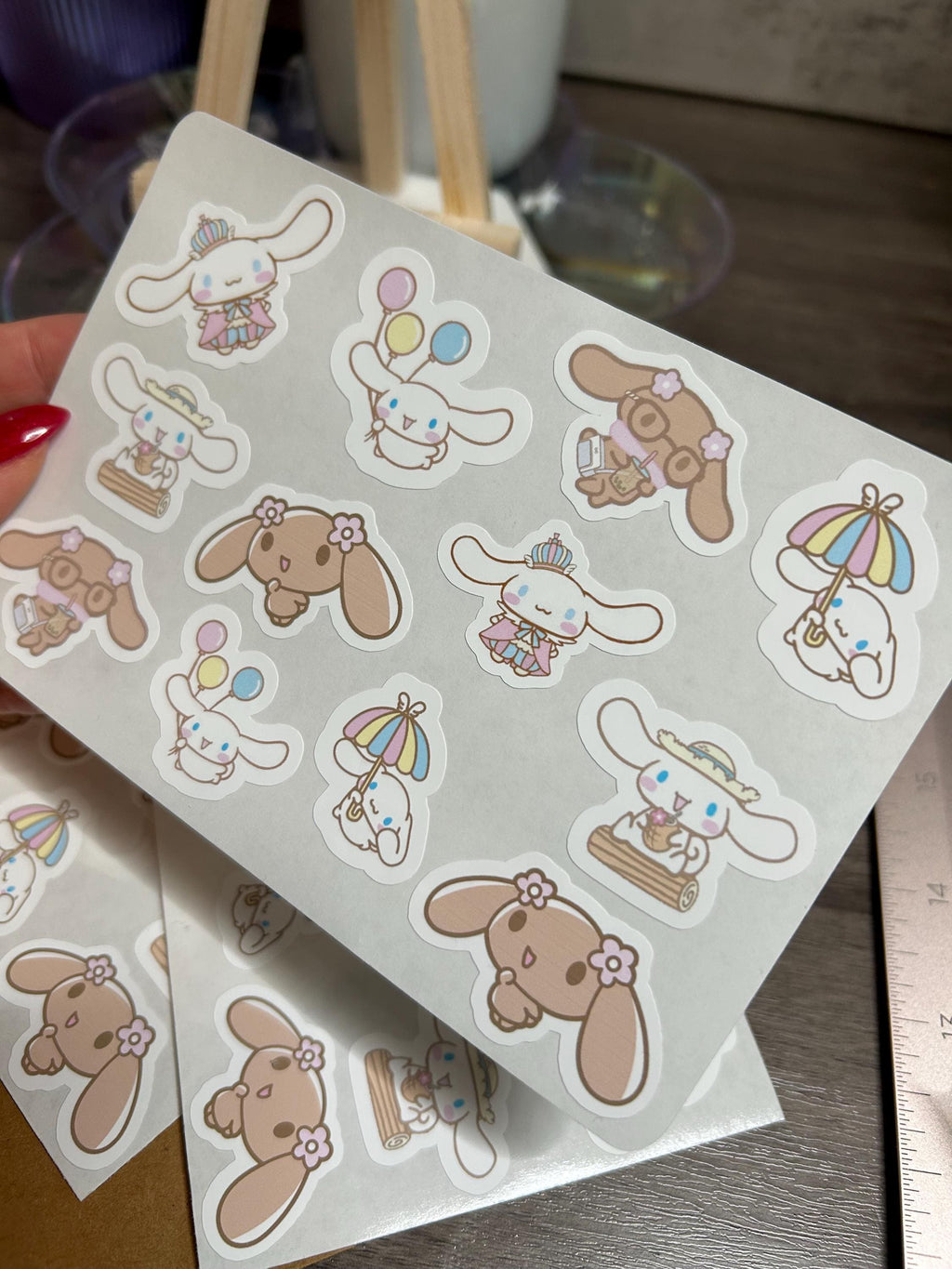 CINNAMOROLL & MOCHA STICKER SHEET — MATTE FINISH