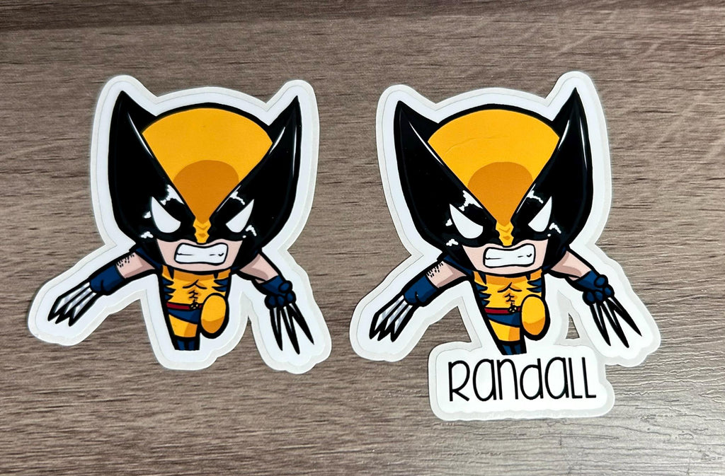 CHIBI DEADPOOL & WOLVERINE HEART STICKER