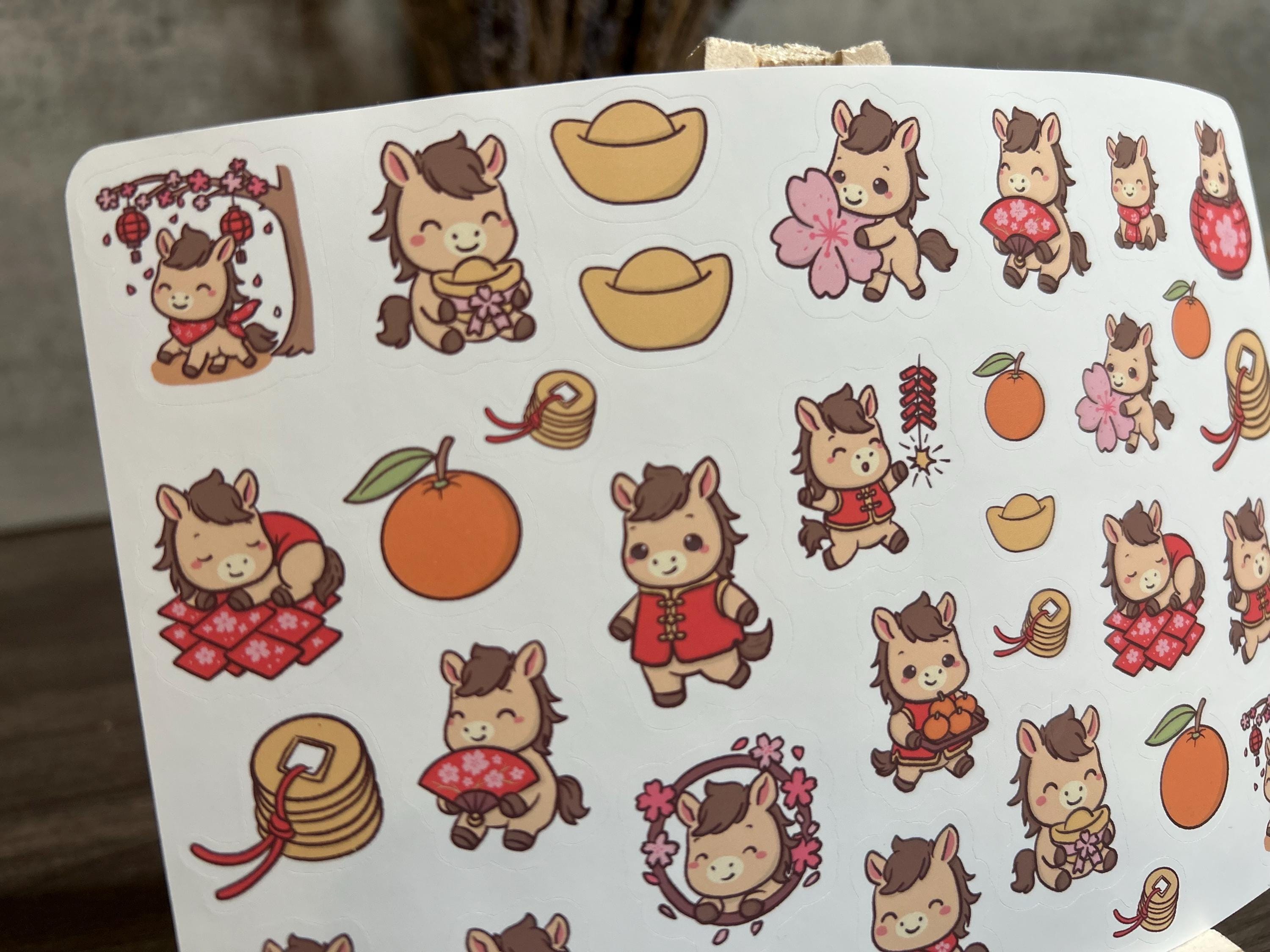 LUNAR NEW YEAR KAWAII HORSE STICKER SHEET — YEAR OF THE HORSE