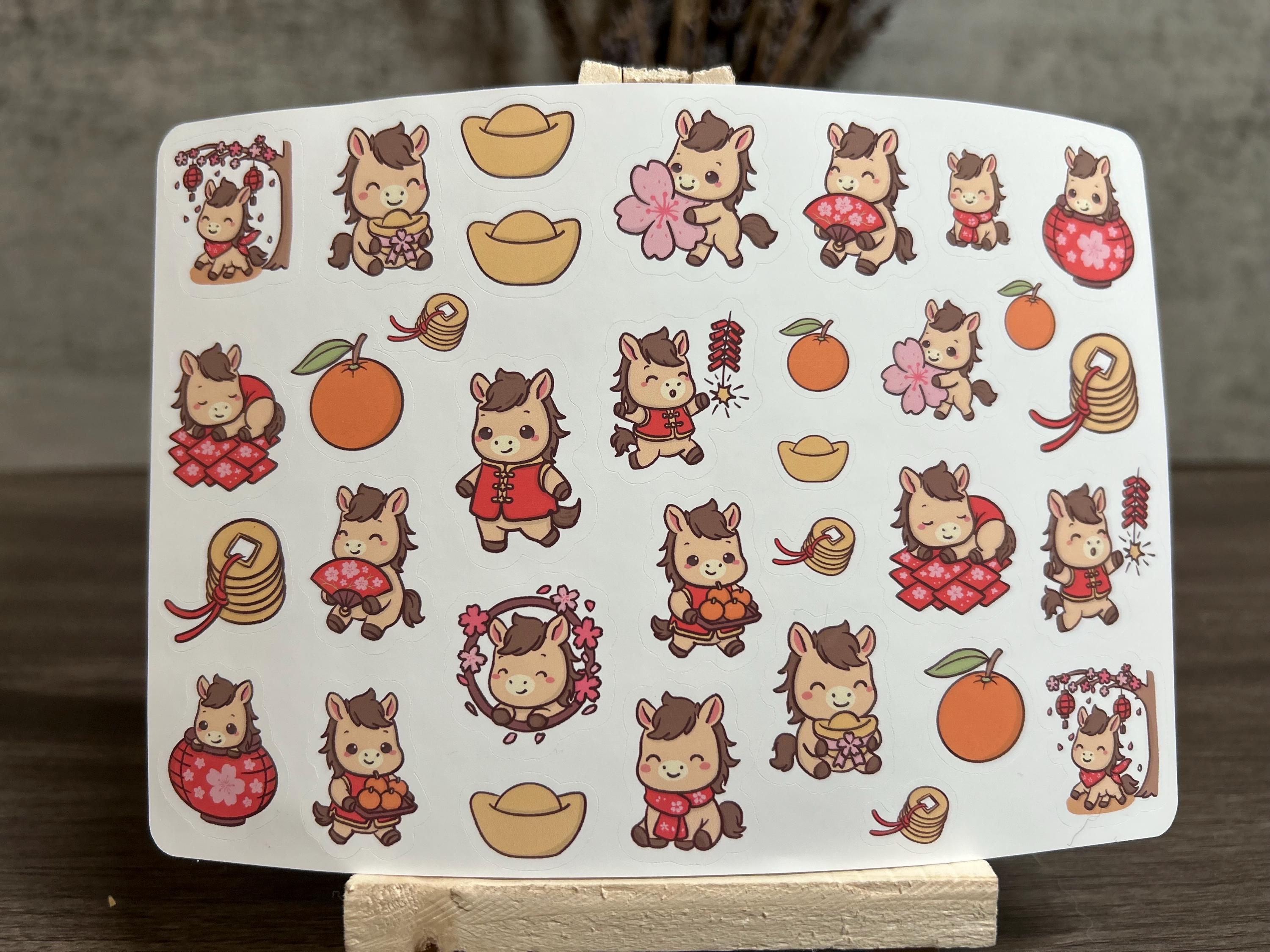 LUNAR NEW YEAR KAWAII HORSE STICKER SHEET — YEAR OF THE HORSE