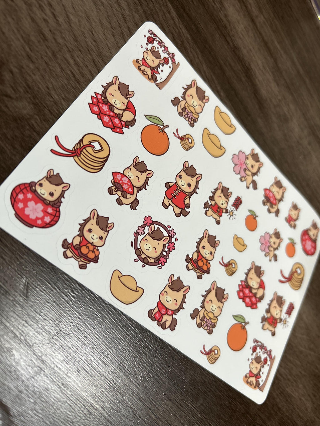 LUNAR NEW YEAR KAWAII HORSE STICKER SHEET — YEAR OF THE HORSE