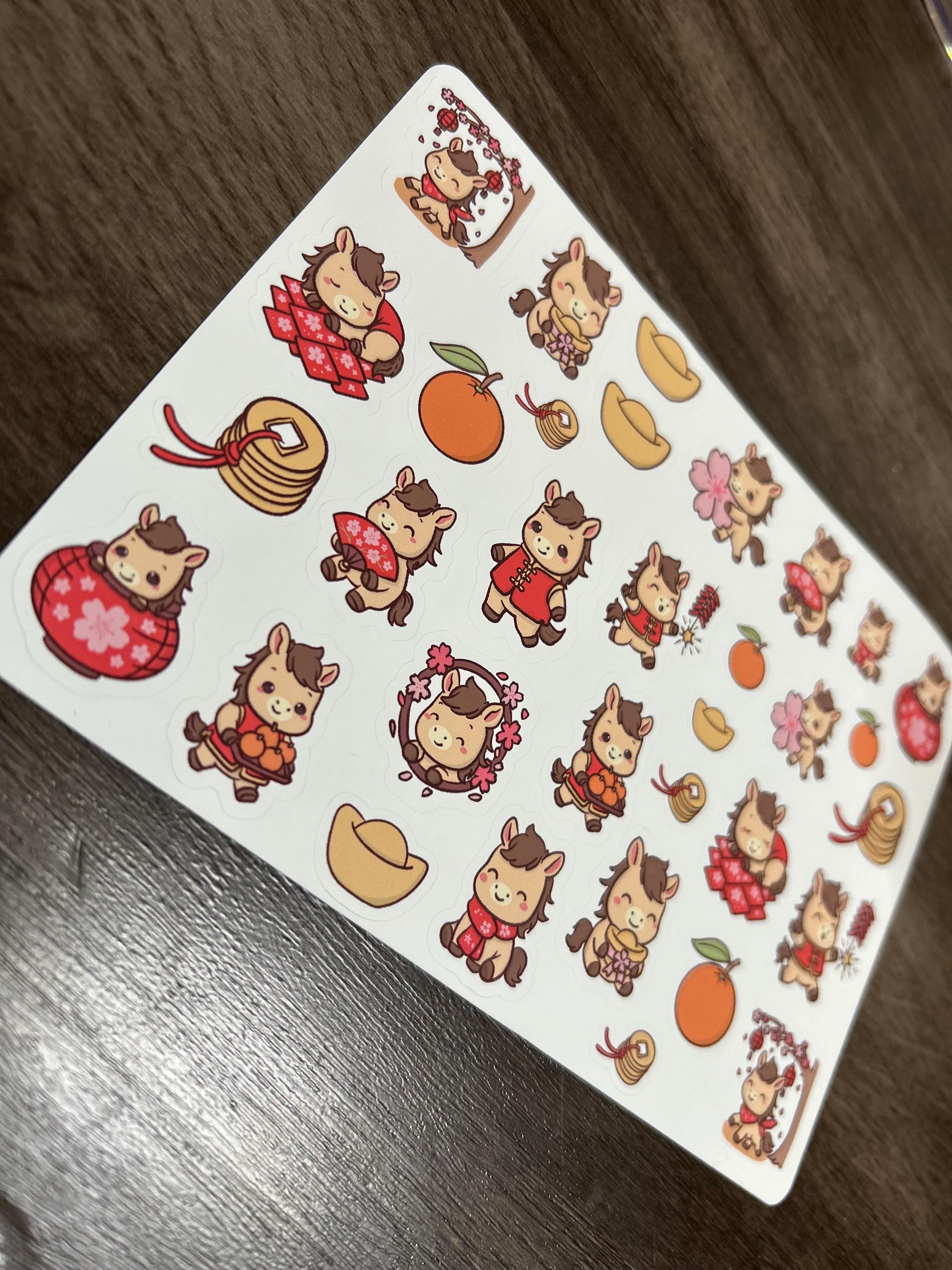 LUNAR NEW YEAR KAWAII HORSE STICKER SHEET — YEAR OF THE HORSE