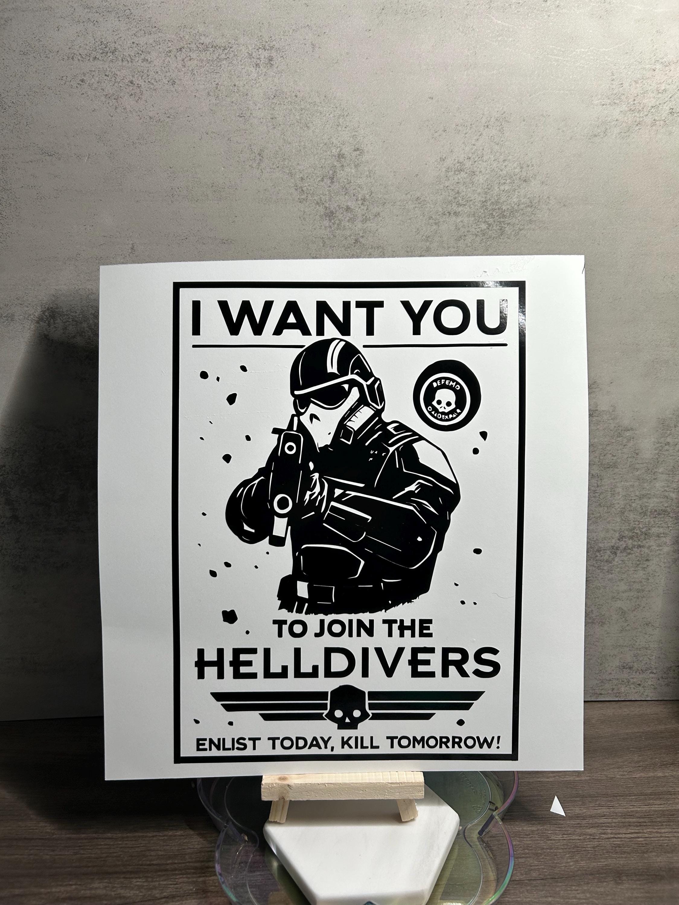 Helldivers Salute Vinyl Decal – 8.5" x 11"